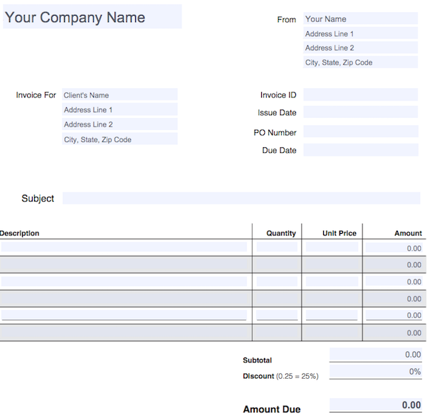 where to download free blank invoice template pdf